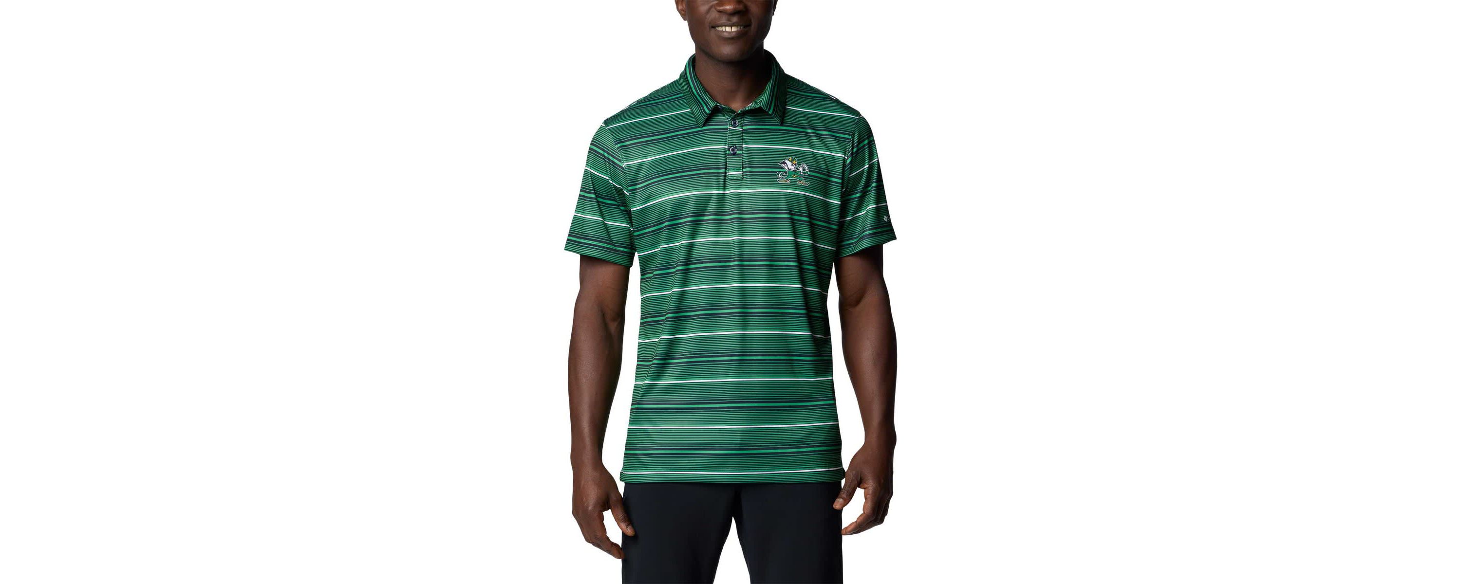 NCAA Notre Dame Fighting Irish PFG Super Terminal Tackle™ Omni-Shade™ Stripe Polo