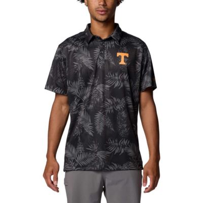 Columbia Men's NCAA Tennessee Volunteers PFG Super Terminal Tackleâ¢ Omni-Shadeâ¢ Bangalows Polo, Black, Large