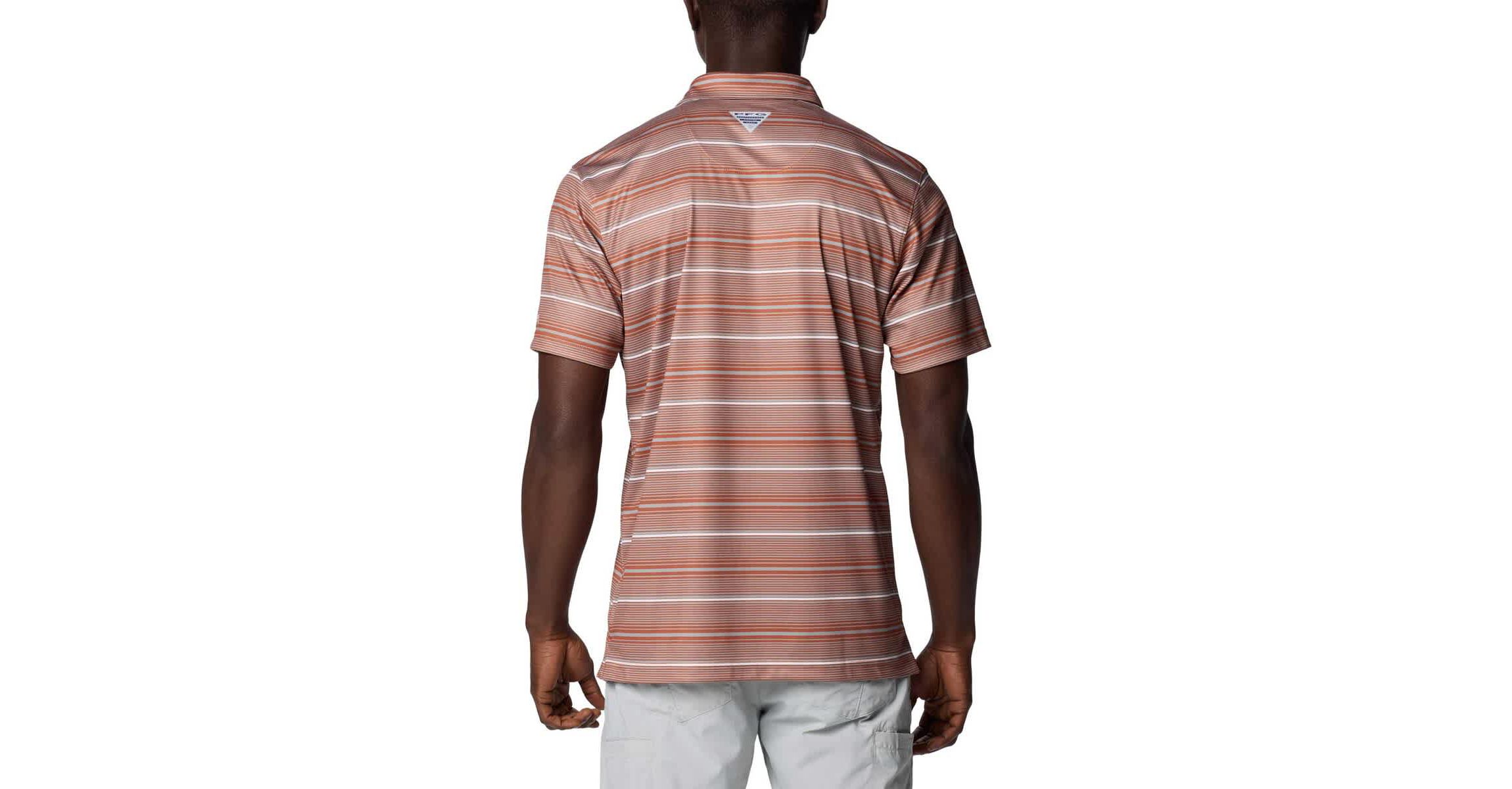 NCAA Texas Texas Longhorns PFG Super Terminal Tackle™ Omni-Shade™ Stripe Polo