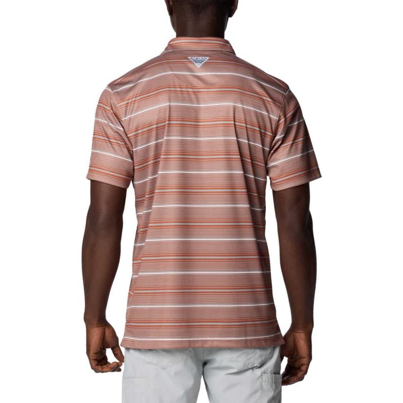 NCAA Texas Texas Longhorns PFG Super Terminal Tackle™ Omni-Shade™ Stripe Polo