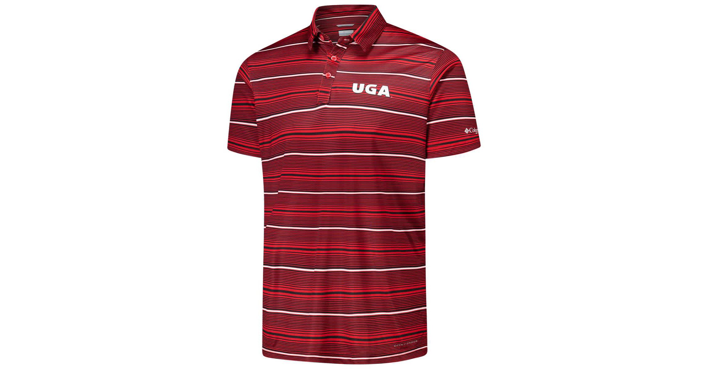 NCAA Georgia Bulldogs PFG Super Terminal Tackle™ Omni-Shade™ Stripe Polo
