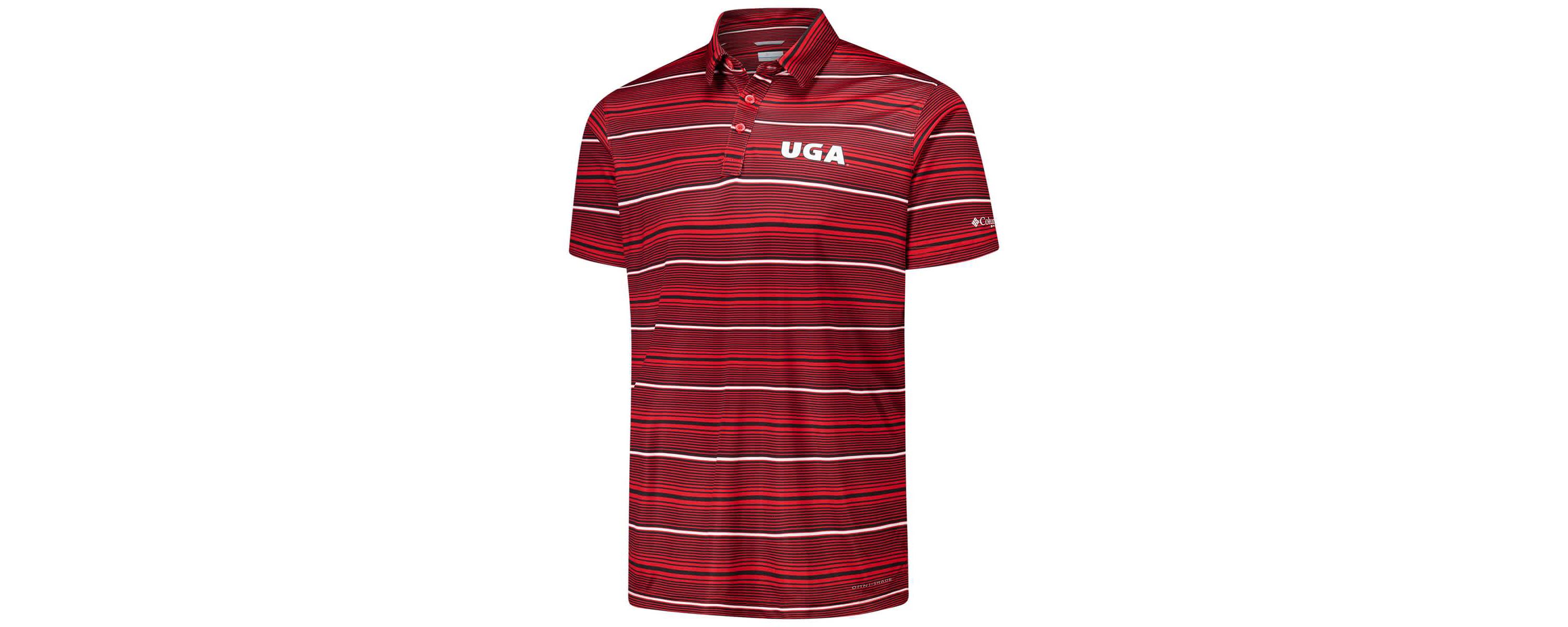 NCAA Georgia Bulldogs PFG Super Terminal Tackle™ Omni-Shade™ Stripe Polo