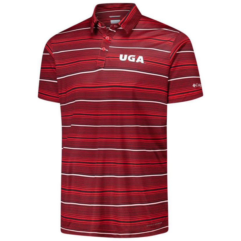 NCAA Georgia Bulldogs PFG Super Terminal Tackle™ Omni-Shade™ Stripe Polo