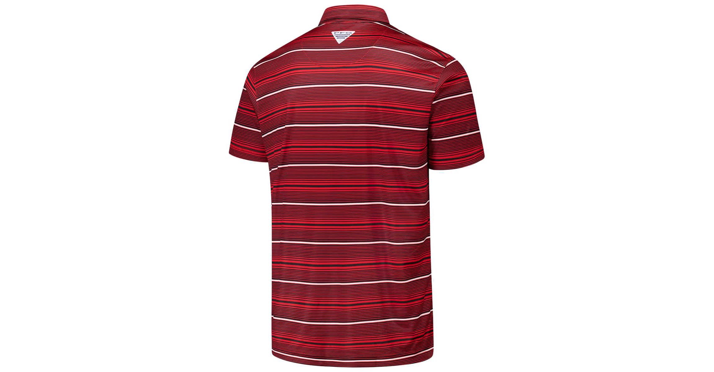 NCAA Georgia Bulldogs PFG Super Terminal Tackle™ Omni-Shade™ Stripe Polo