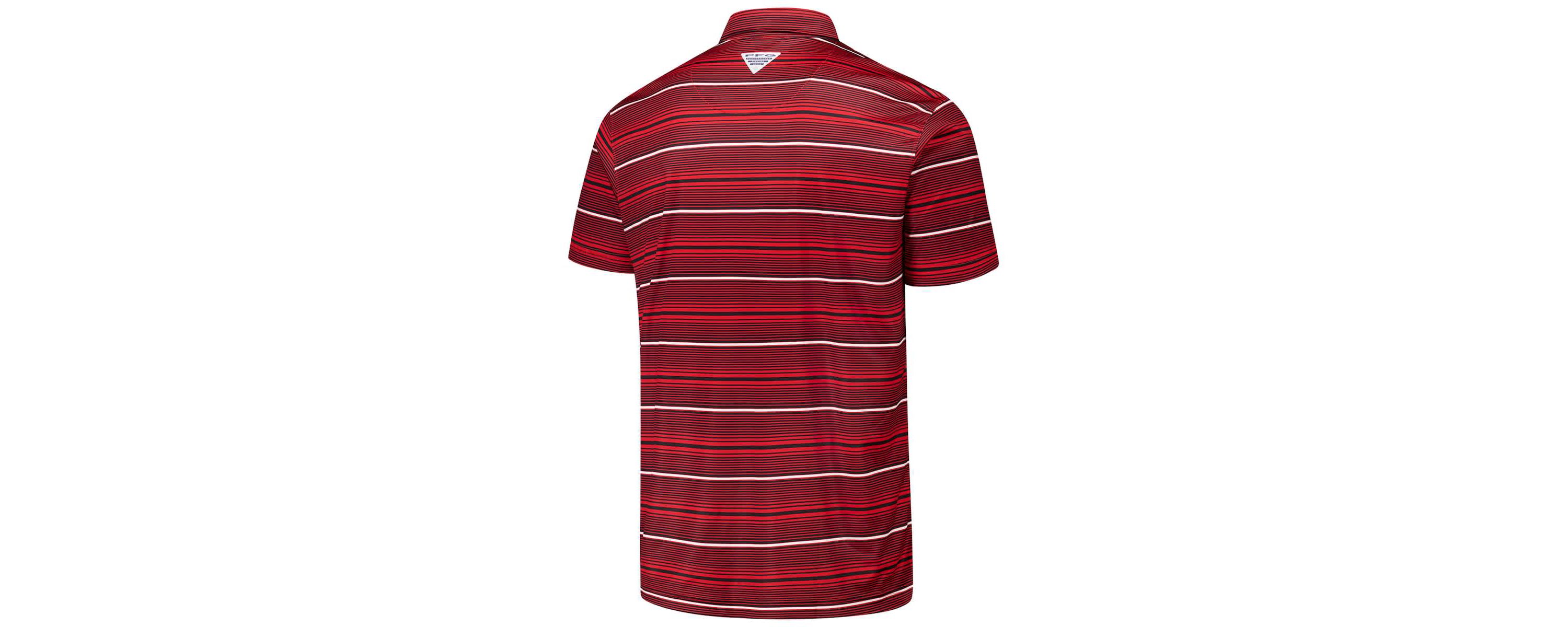 NCAA Georgia Bulldogs PFG Super Terminal Tackle™ Omni-Shade™ Stripe Polo
