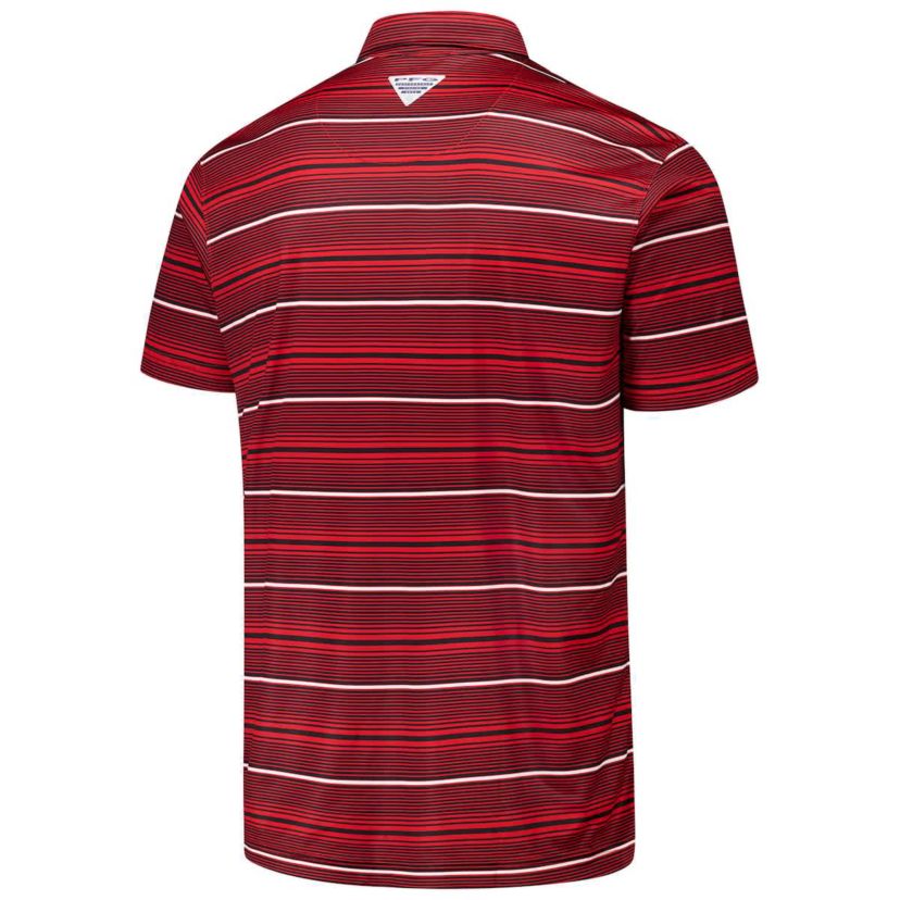 NCAA Georgia Bulldogs PFG Super Terminal Tackle™ Omni-Shade™ Stripe Polo