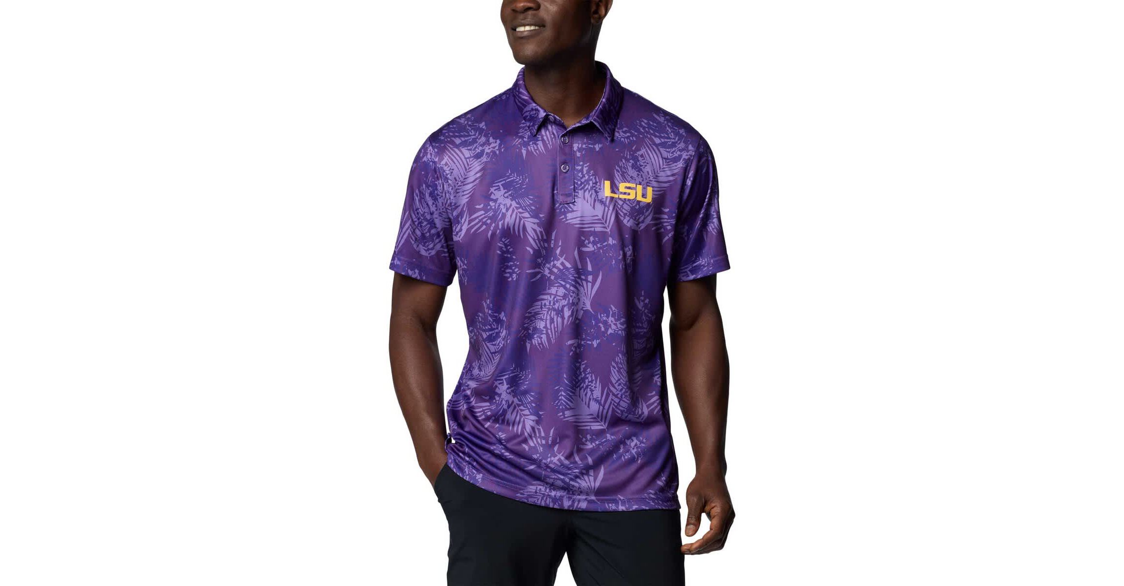NCAA LSU Tigers PFG Super Terminal Tackle™ Omni-Shade™ Bangalows Polo
