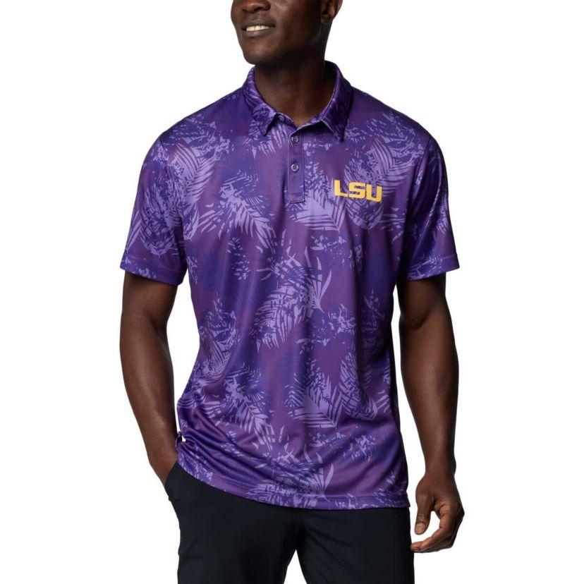 NCAA LSU Tigers PFG Super Terminal Tackle™ Omni-Shade™ Bangalows Polo