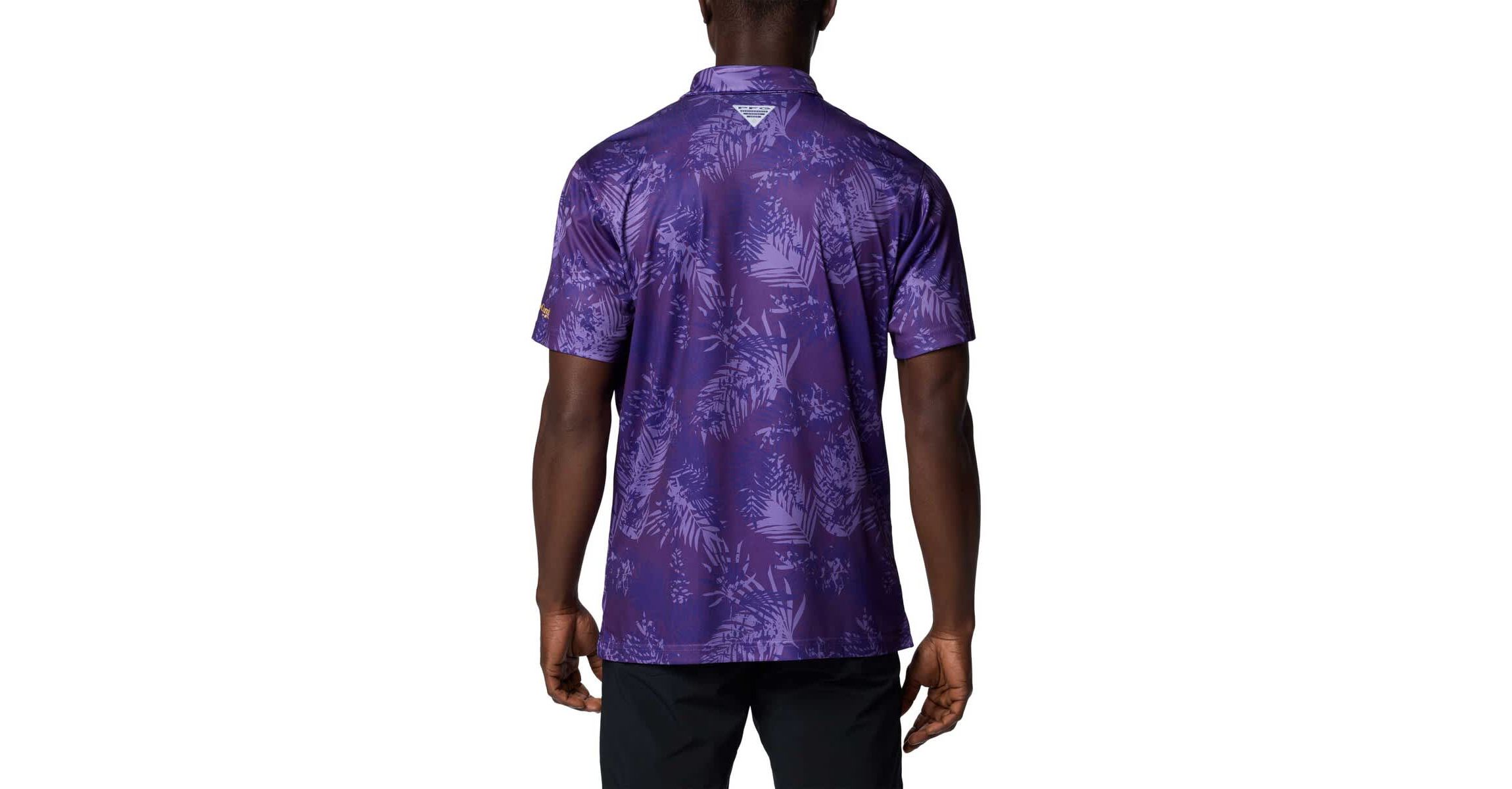 NCAA LSU Tigers PFG Super Terminal Tackle™ Omni-Shade™ Bangalows Polo
