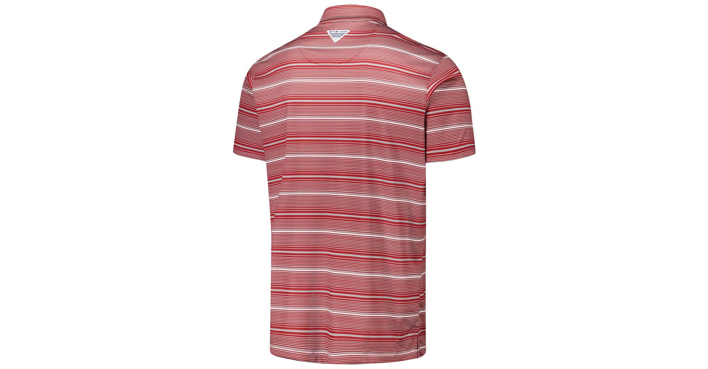NCAA Arkansas Razorbacks PFG Super Terminal Tackle™ Omni-Shade™ Stripe Polo
