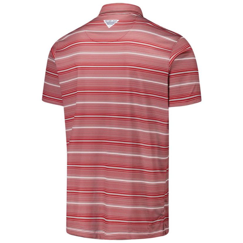 NCAA Arkansas Razorbacks PFG Super Terminal Tackle™ Omni-Shade™ Stripe Polo