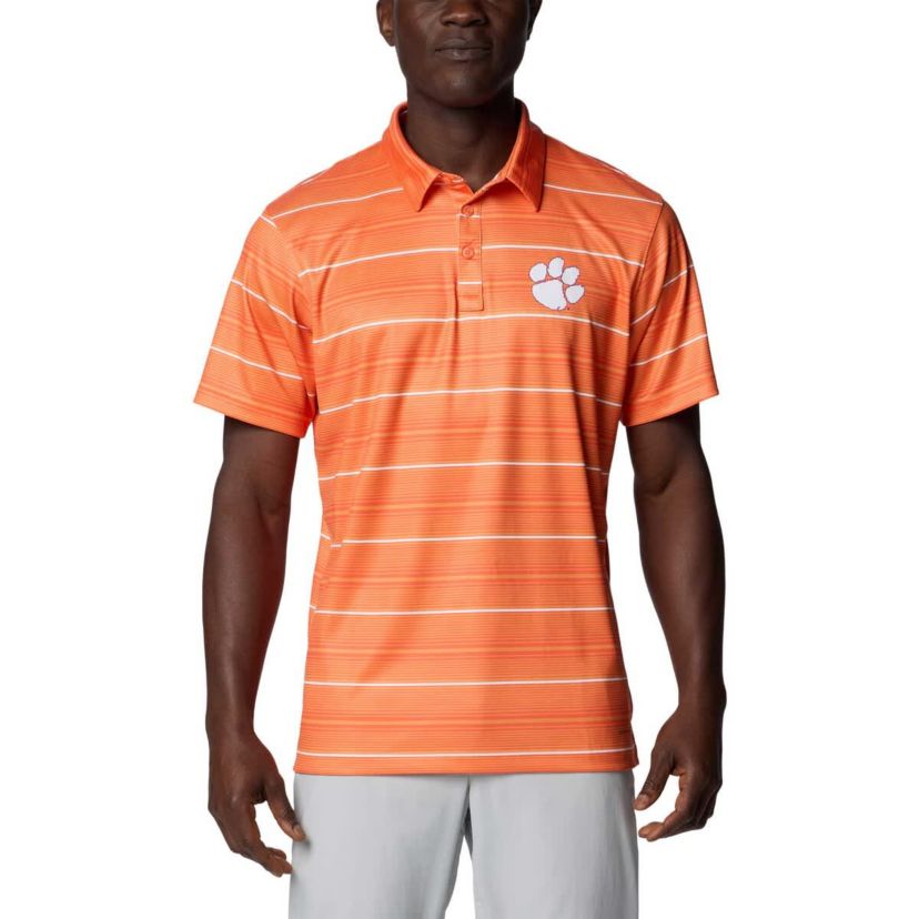 NCAA Clemson Tigers PFG Super Terminal Tackle™ Omni-Shade™ Stripe Polo