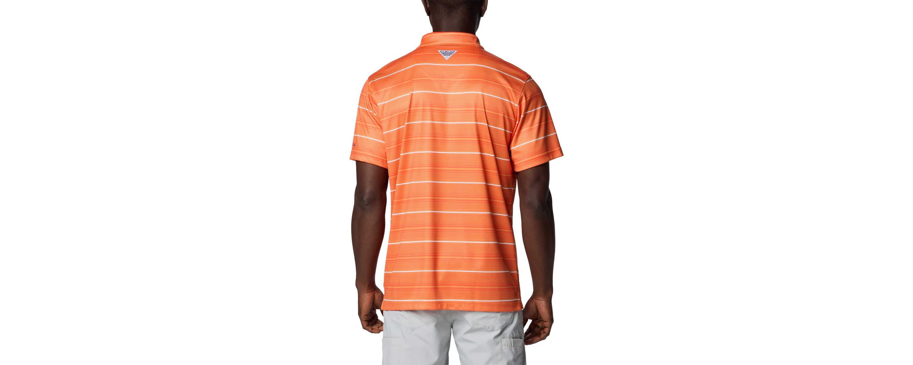 NCAA Clemson Tigers PFG Super Terminal Tackle™ Omni-Shade™ Stripe Polo