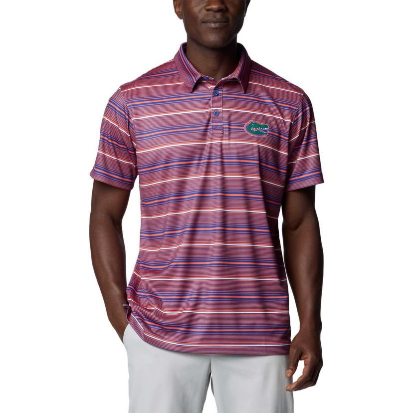 NCAA Florida Gators PFG Super Terminal Tackle™ Omni-Shade™ Stripe Polo