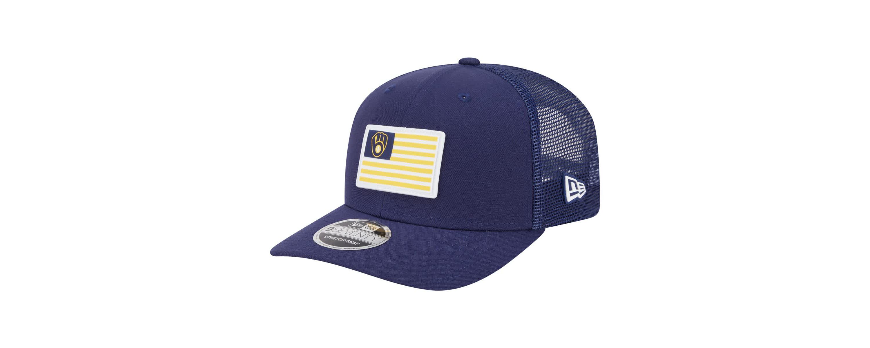 MLB Milwaukee Brewers Flag 9SEVENTY Stretch-Snap Hat
