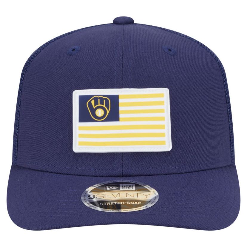 MLB Milwaukee Brewers Flag 9SEVENTY Stretch-Snap Hat