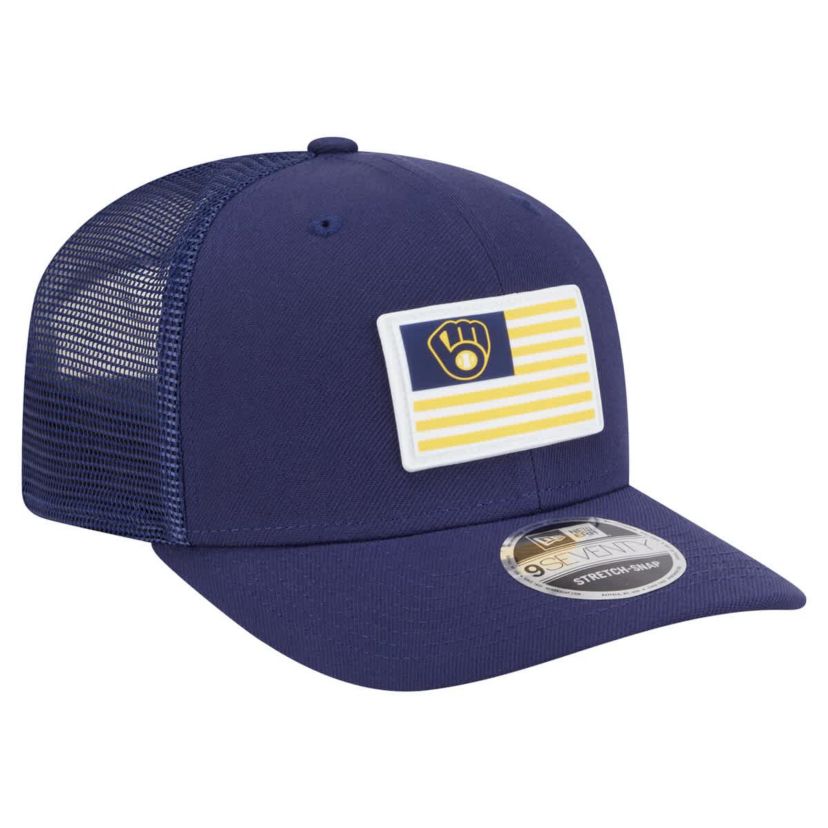 MLB Milwaukee Brewers Flag 9SEVENTY Stretch-Snap Hat