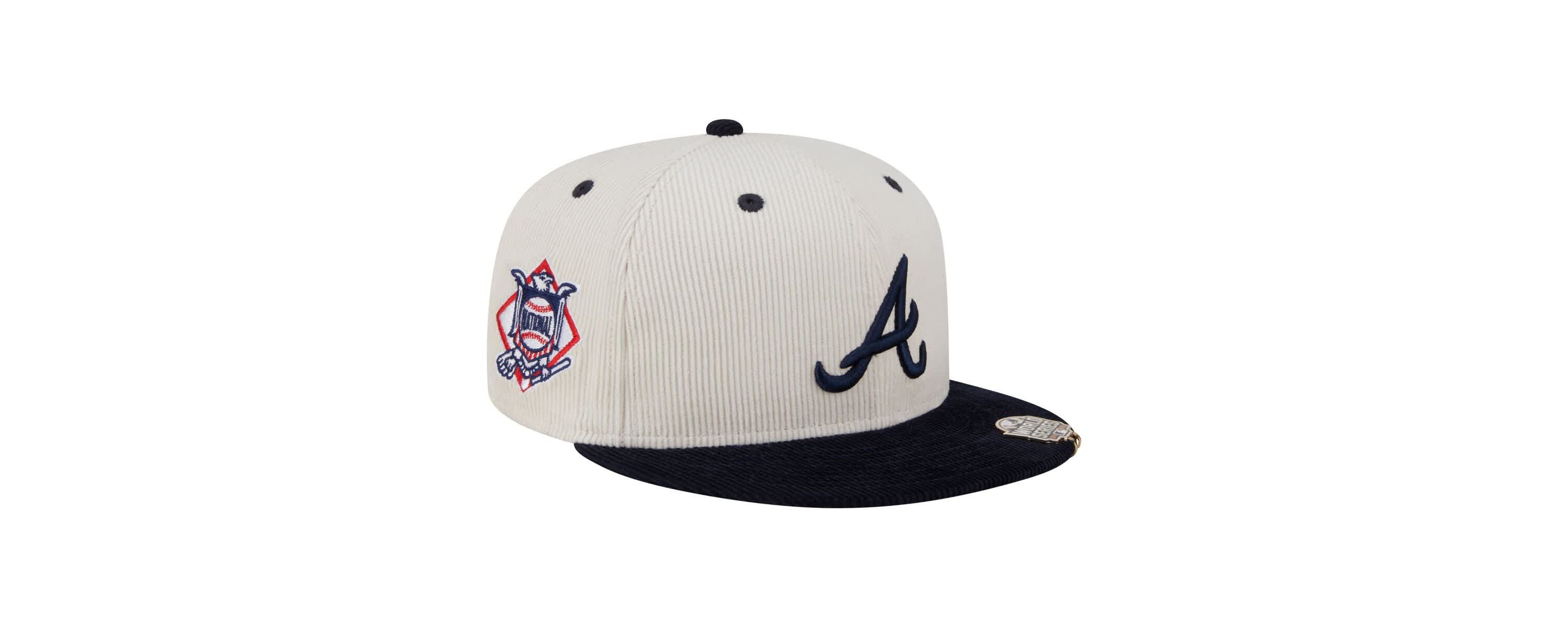 MLB Cream/Navy Atlanta Braves Two-Tone Corduroy 59FIFTY Fitted Hat