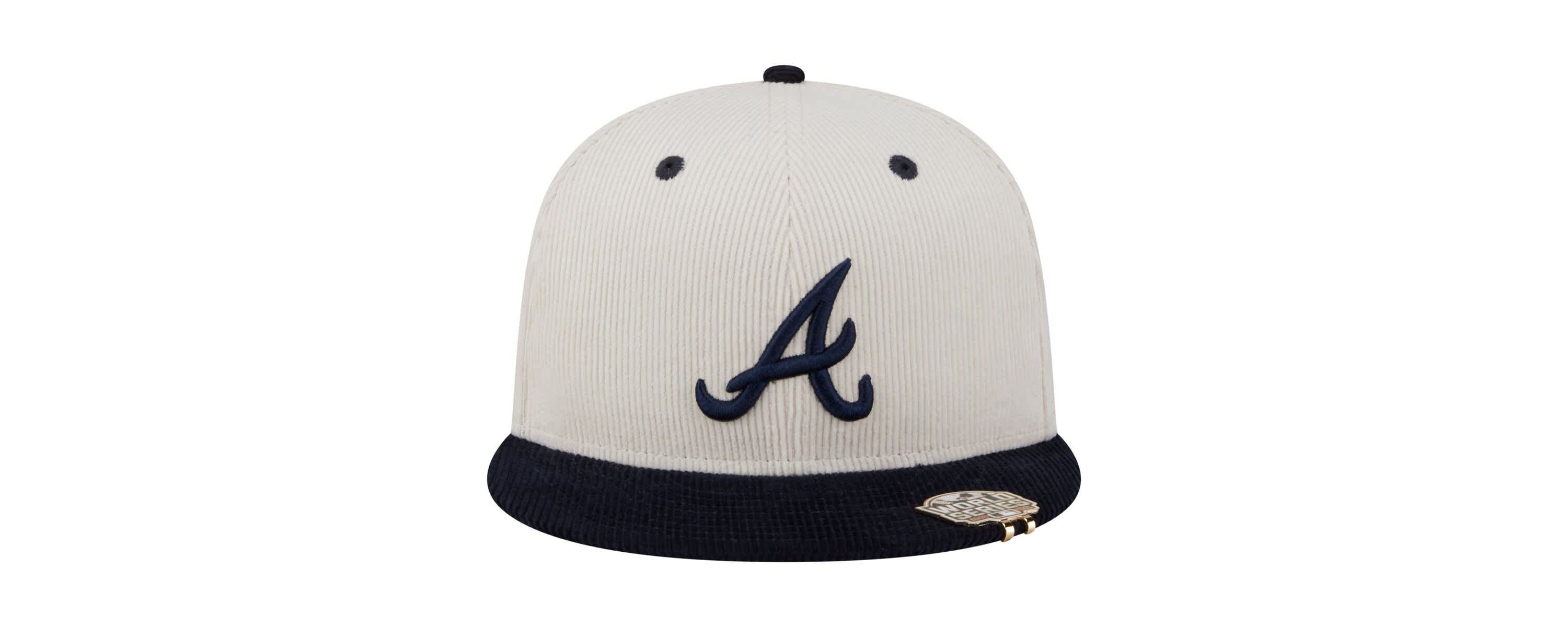 MLB Cream/Navy Atlanta Braves Two-Tone Corduroy 59FIFTY Fitted Hat