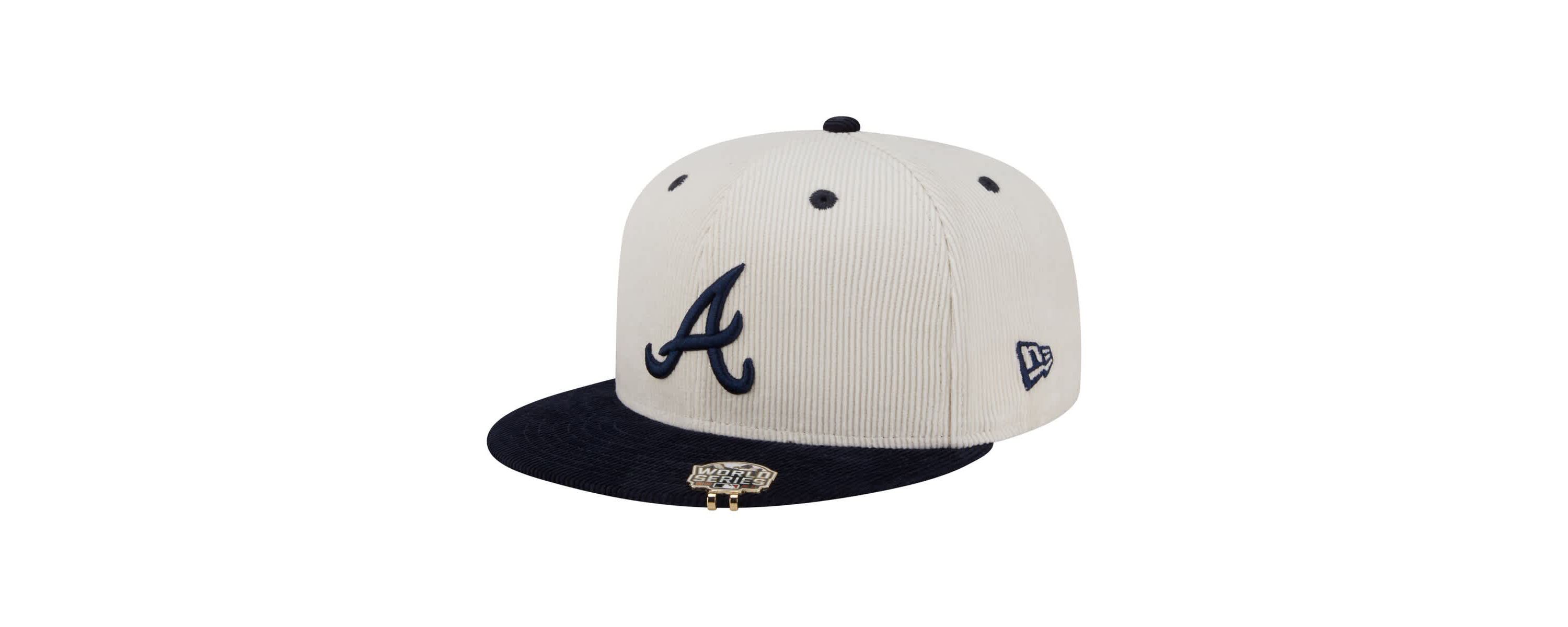 MLB Cream/Navy Atlanta Braves Two-Tone Corduroy 59FIFTY Fitted Hat