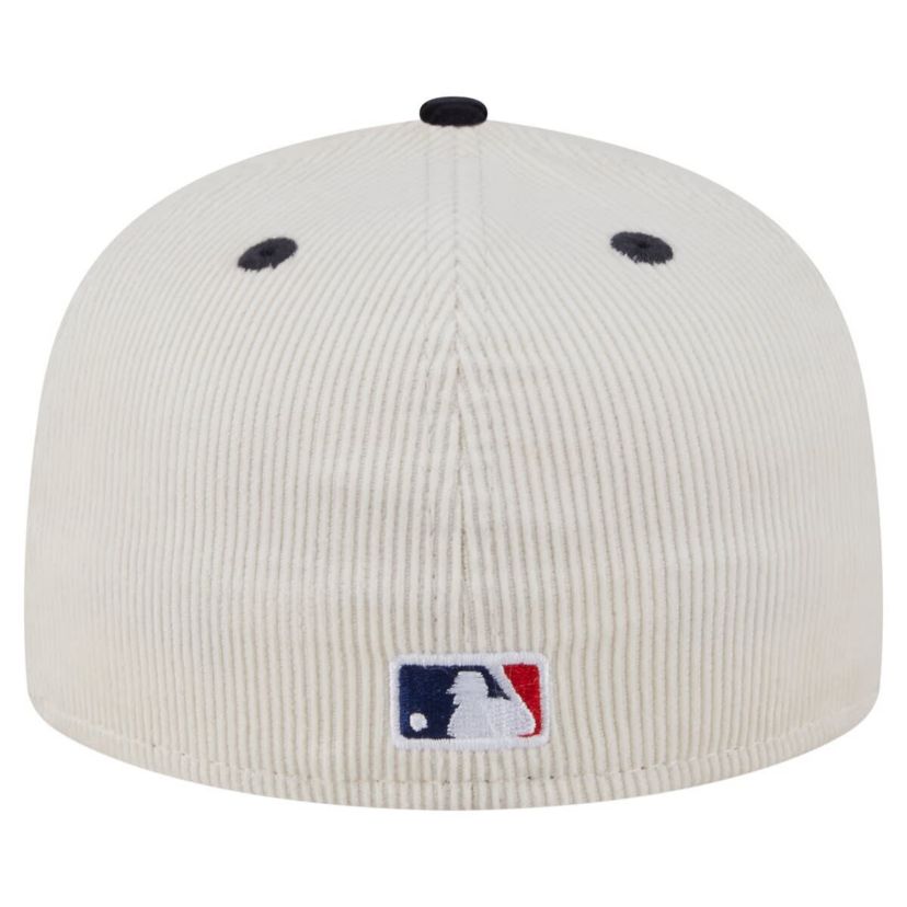MLB Cream/Navy Atlanta Braves Two-Tone Corduroy 59FIFTY Fitted Hat