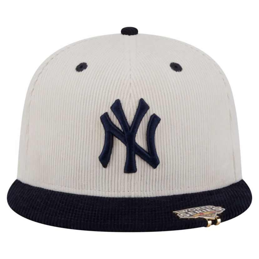 MLB Cream/Navy New York Yankees Two-Tone Corduroy 59FIFTY Fitted Hat