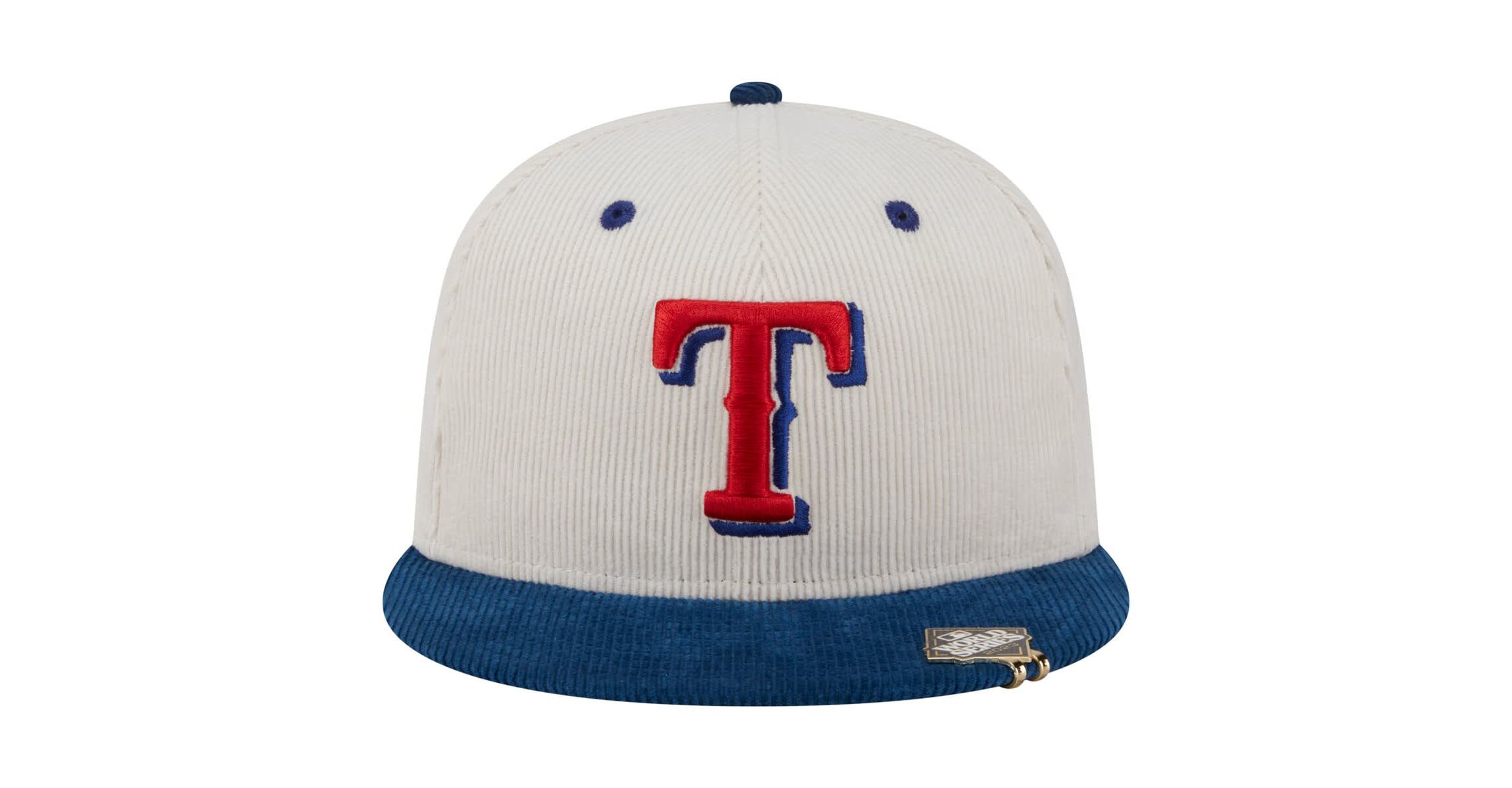 MLB Cream/Royal Texas Rangers Two-Tone Corduroy 59FIFTY Fitted Hat