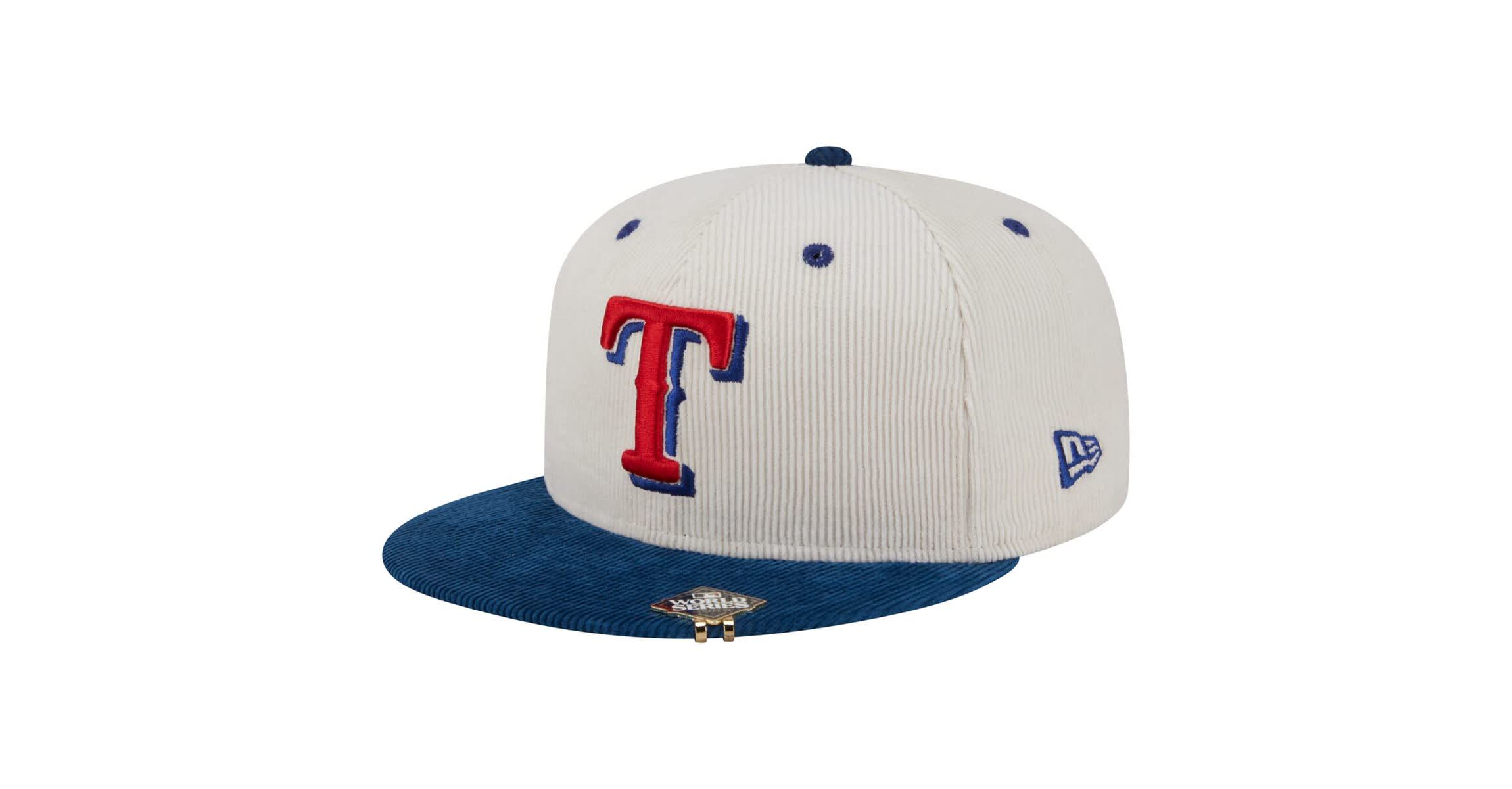 MLB Cream/Royal Texas Rangers Two-Tone Corduroy 59FIFTY Fitted Hat