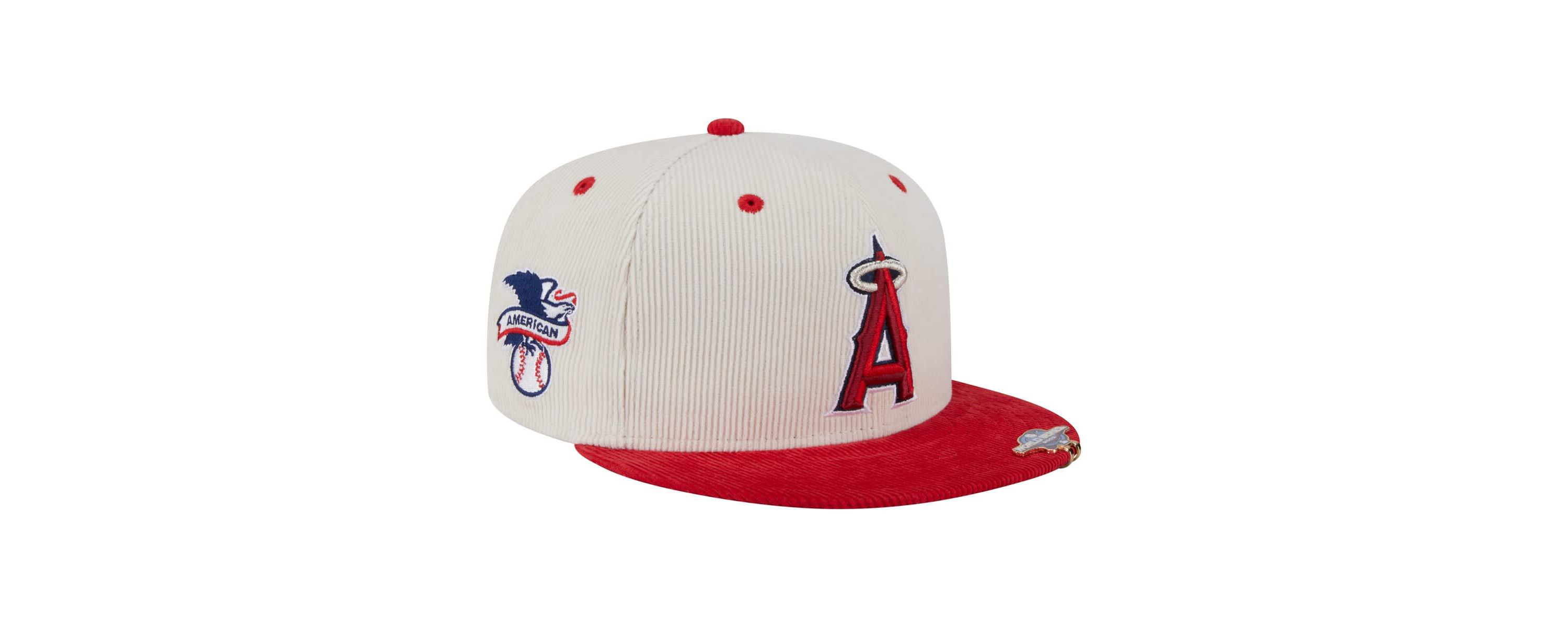 MLB Cream/Red Los Angeles Angels Two-Tone Corduroy 59FIFTY Fitted Hat