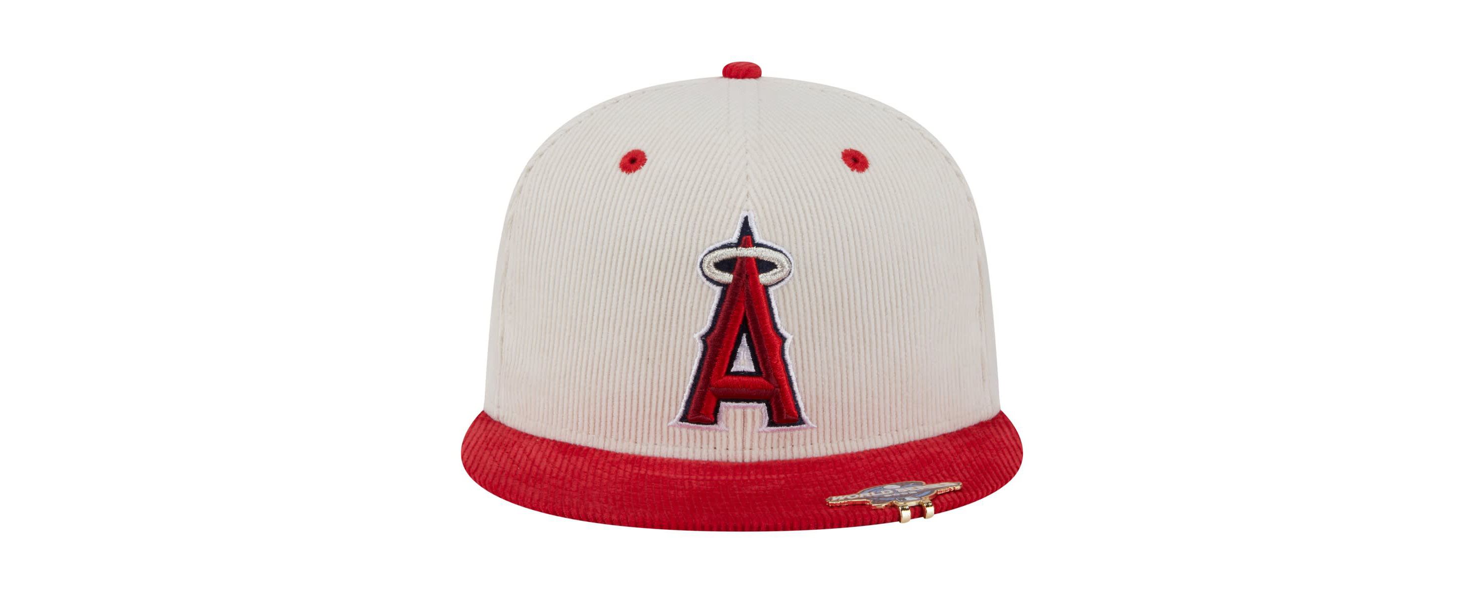 MLB Cream/Red Los Angeles Angels Two-Tone Corduroy 59FIFTY Fitted Hat