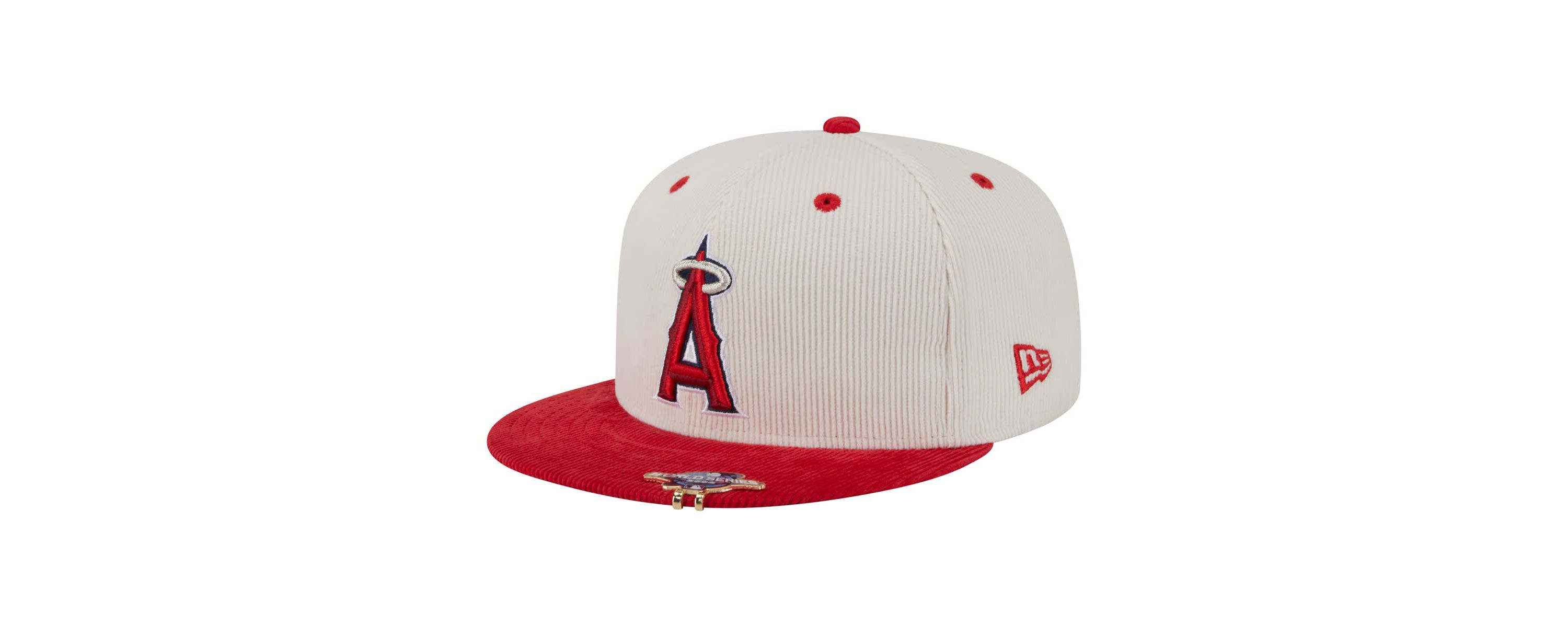 MLB Cream/Red Los Angeles Angels Two-Tone Corduroy 59FIFTY Fitted Hat