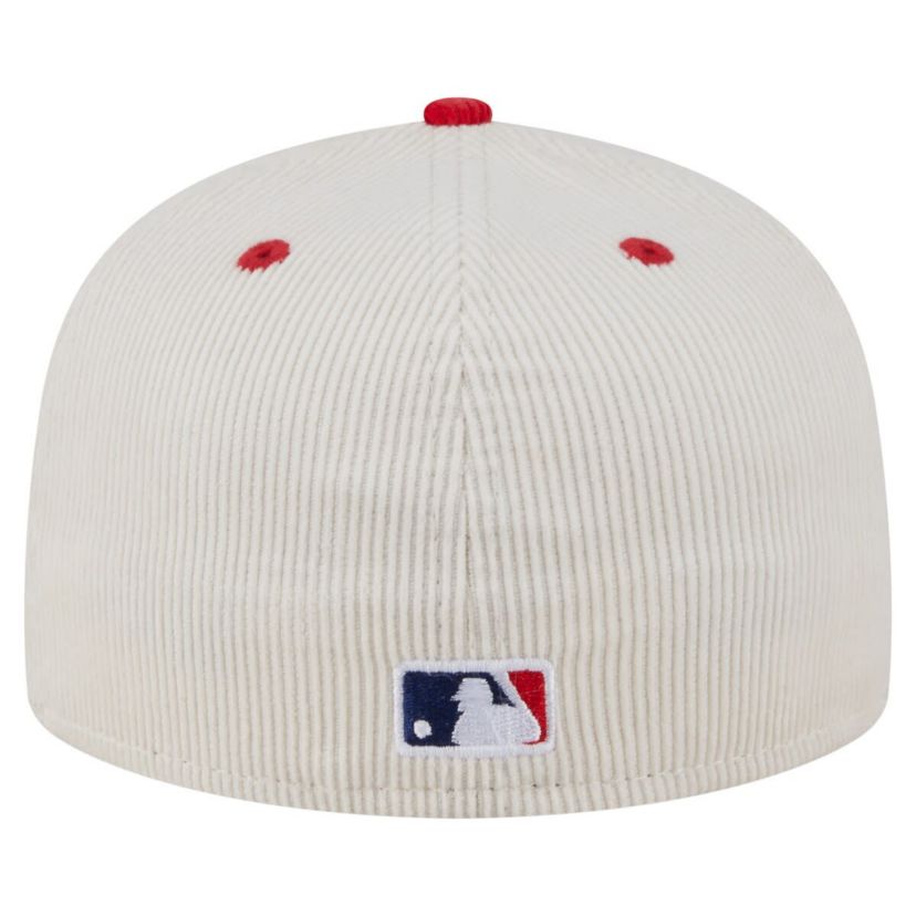 MLB Cream/Red Los Angeles Angels Two-Tone Corduroy 59FIFTY Fitted Hat