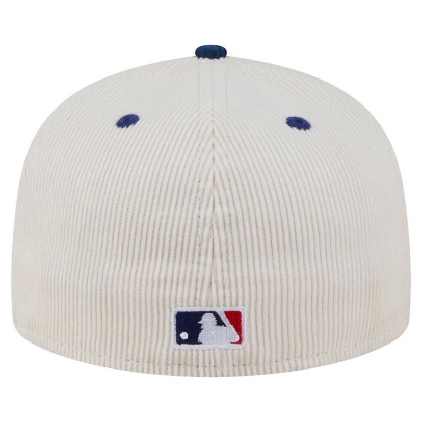 MLB Cream/Royal Los Angeles Dodgers Two-Tone Corduroy 59FIFTY Fitted Hat