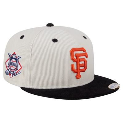 New Era Men's MLB Cream/Black San Francisco Giants Two-Tone Corduroy 59FIFTY Fitted Hat, 7 1/2 -  0198360346927