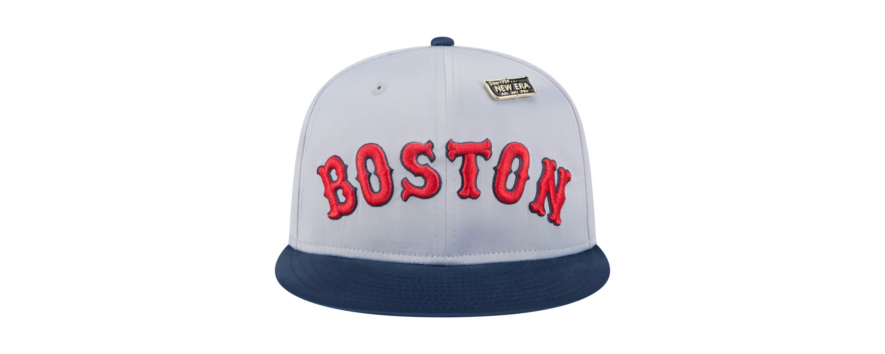 Boston Red Sox MLB Gray/Navy Boston Sox Satin 59FIFTY Fitted Hat