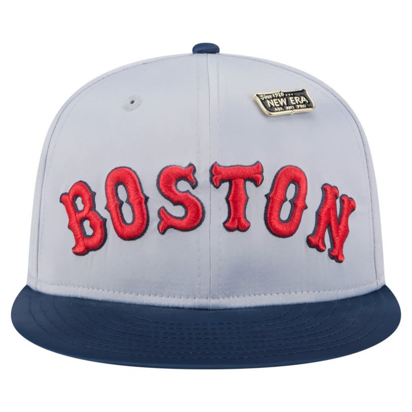 Boston Red Sox MLB Gray/Navy Boston Sox Satin 59FIFTY Fitted Hat