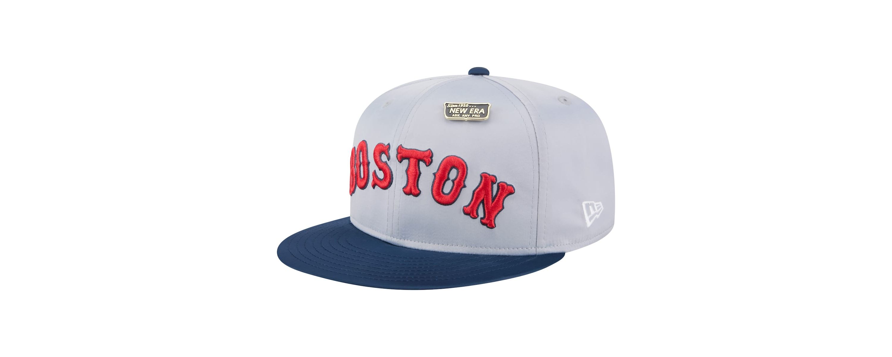 Boston Red Sox MLB Gray/Navy Boston Sox Satin 59FIFTY Fitted Hat