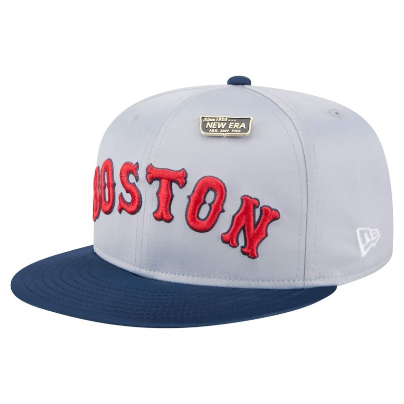 Boston Red Sox MLB Gray/Navy Boston Sox Satin 59FIFTY Fitted Hat
