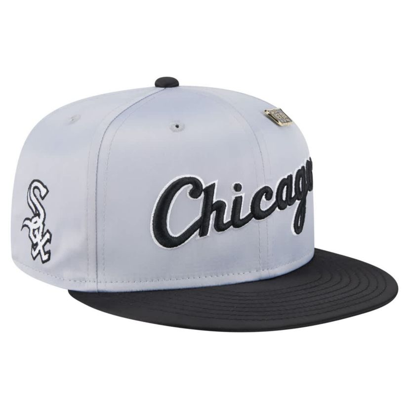 Chicago White Sox MLB Gray/Black Chicago Sox Satin 59FIFTY Fitted Hat