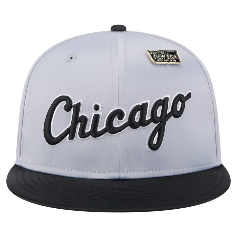 Chicago White Sox MLB Gray/Black Chicago Sox Satin 59FIFTY Fitted Hat