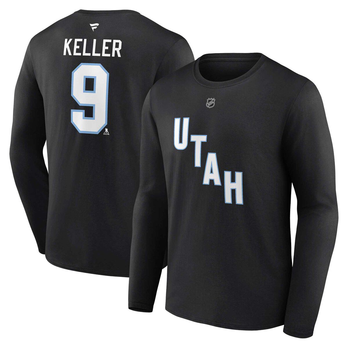 NHL Fanatics Clayton Keller Utah Hockey Club Authentic Stack Name & Number Long Sleeve T-Shirt