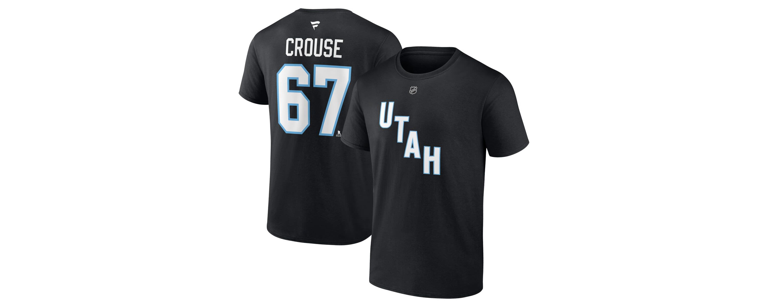 NHL Fanatics Lawson Crouse Utah Hockey Club Authentic Stack Name & Number T-Shirt