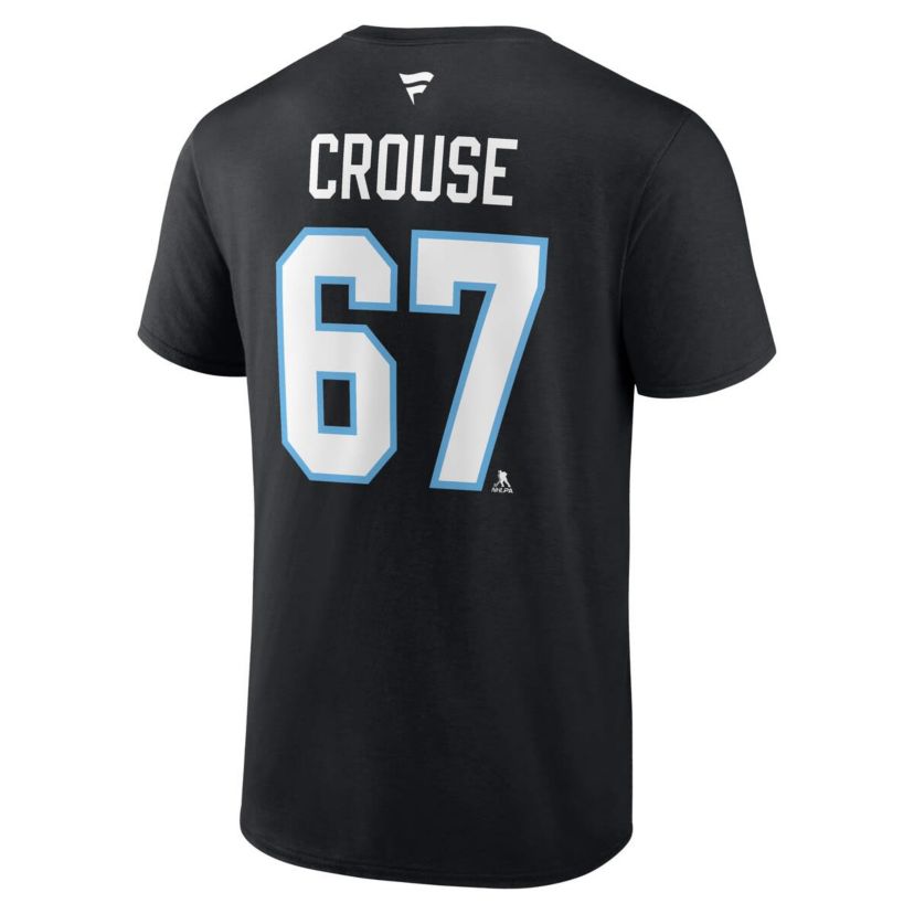 NHL Fanatics Lawson Crouse Utah Hockey Club Authentic Stack Name & Number T-Shirt