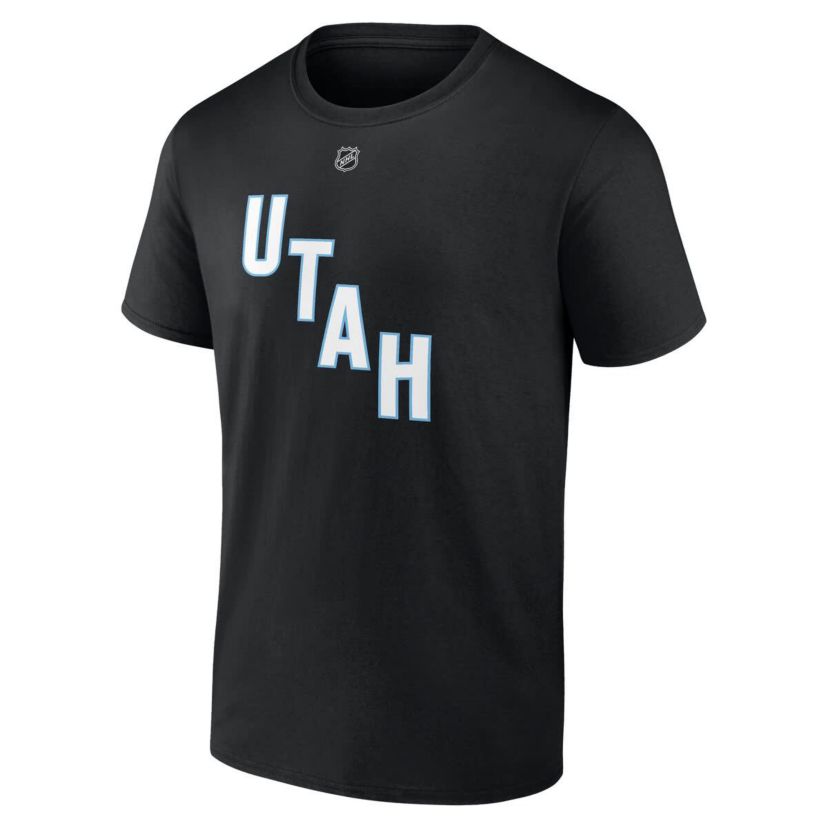 NHL Fanatics Nick Schmaltz Utah Hockey Club Authentic Stack Name & Number T-Shirt