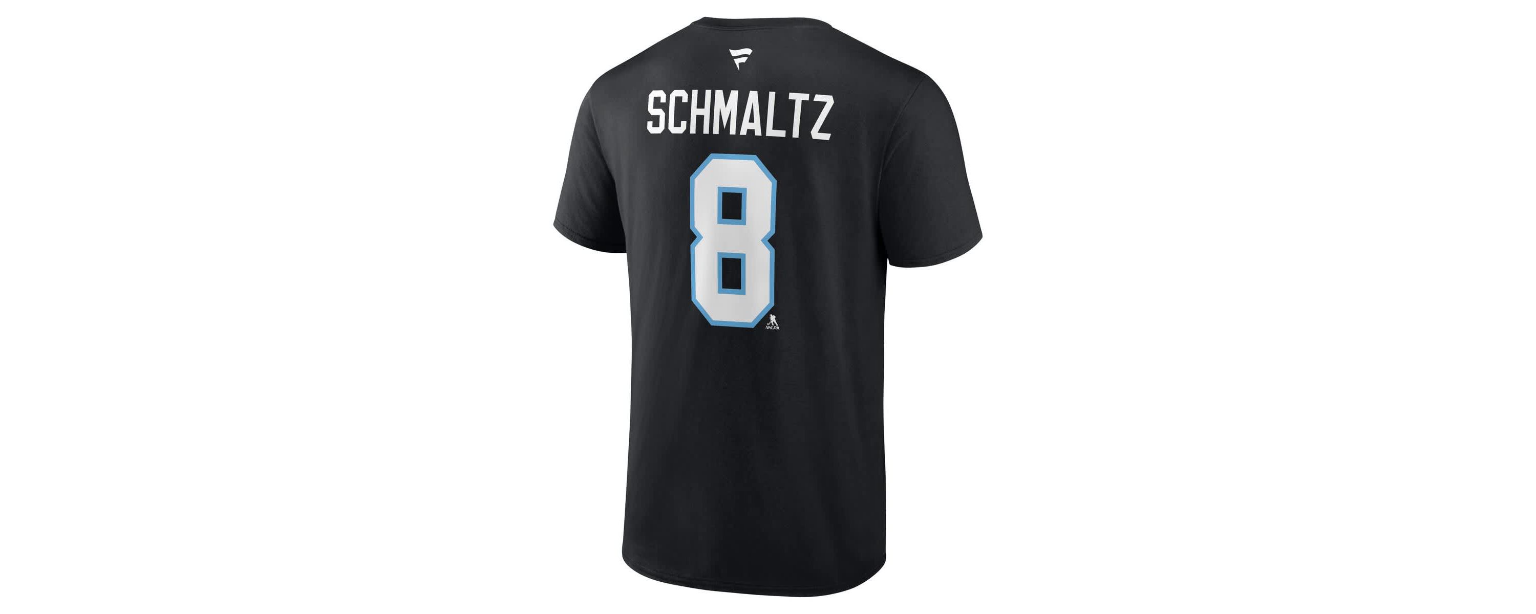 NHL Fanatics Nick Schmaltz Utah Hockey Club Authentic Stack Name & Number T-Shirt