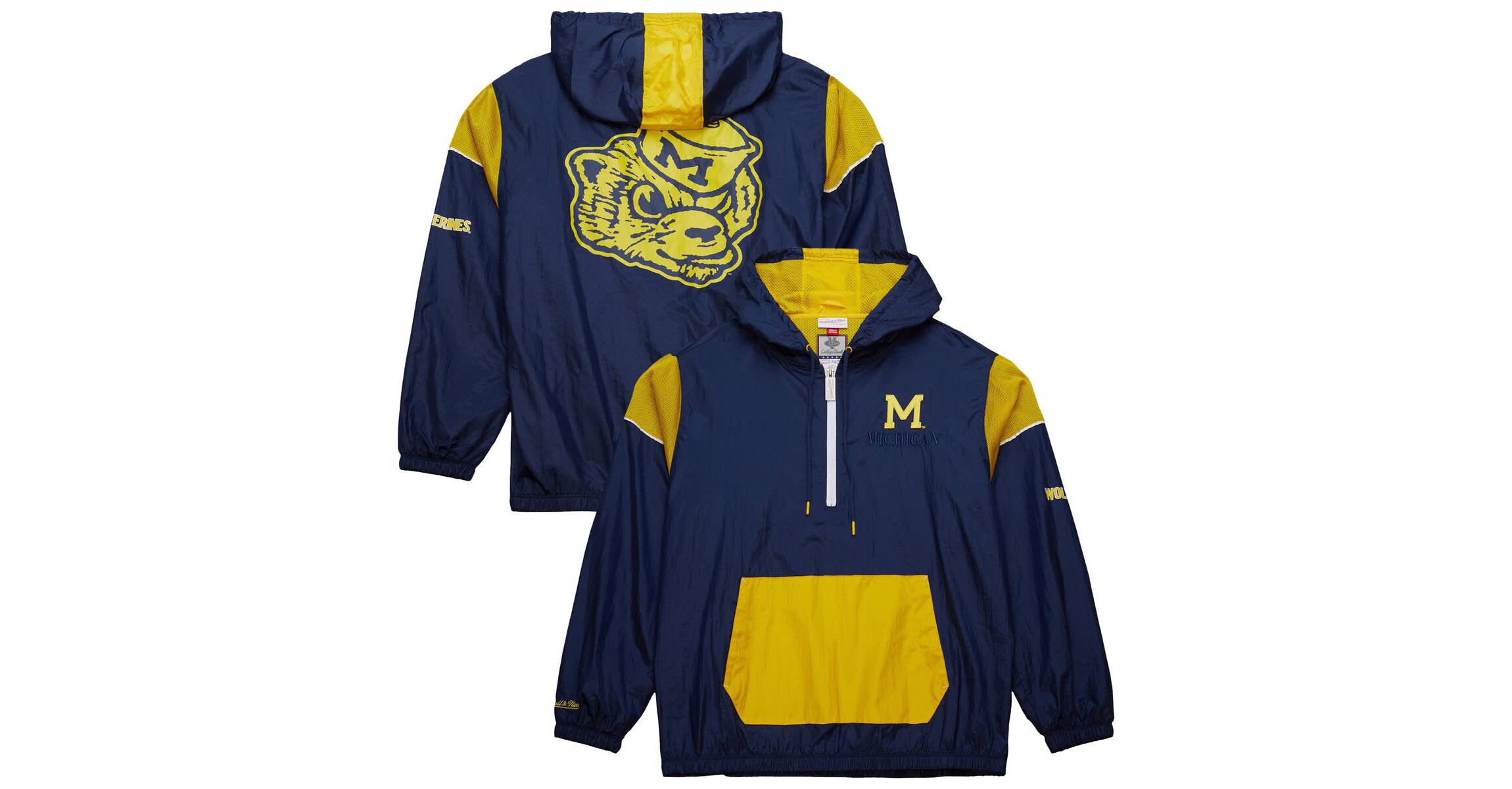 NCAA Michigan Wolverines Anorak Vintage Logo Half-Zip Hoodie Jacket