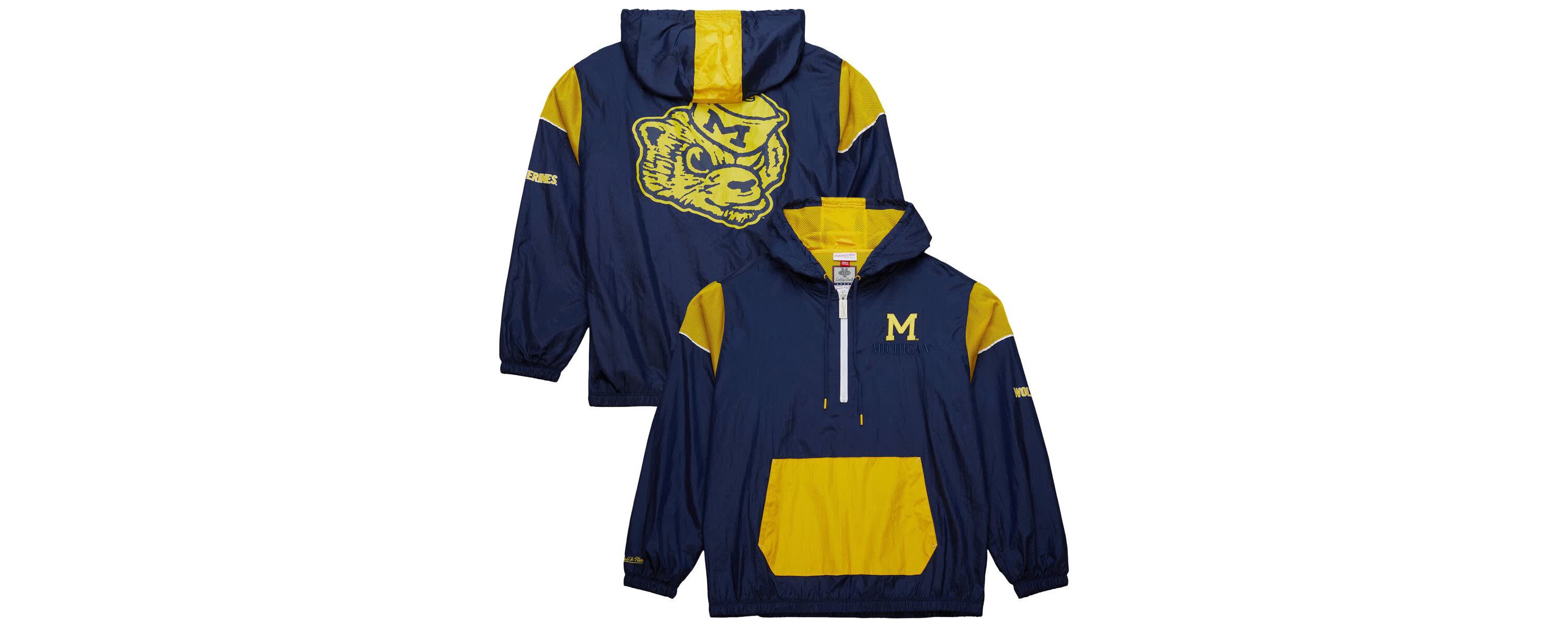NCAA Michigan Wolverines Anorak Vintage Logo Half-Zip Hoodie Jacket