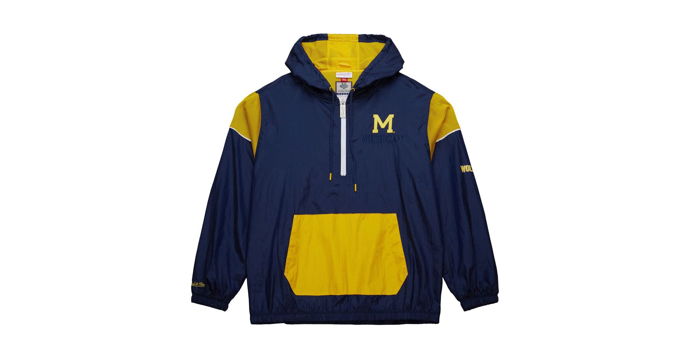NCAA Michigan Wolverines Anorak Vintage Logo Half-Zip Hoodie Jacket