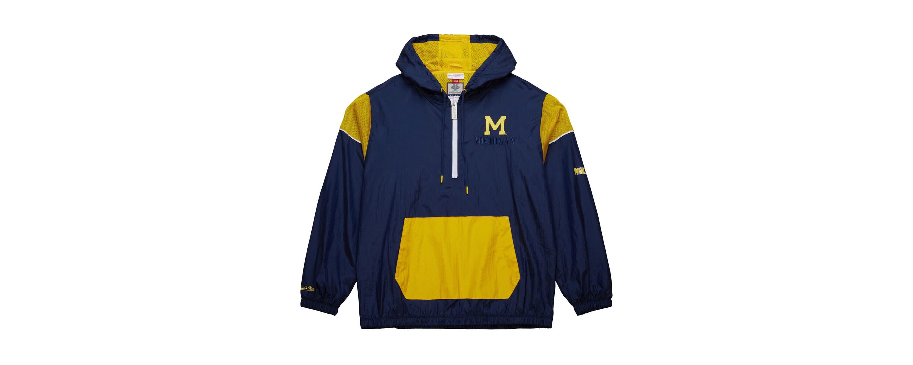 NCAA Michigan Wolverines Anorak Vintage Logo Half-Zip Hoodie Jacket