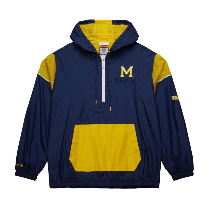 NCAA Michigan Wolverines Anorak Vintage Logo Half-Zip Hoodie Jacket